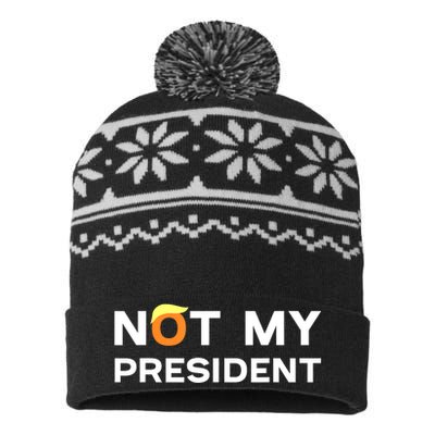 Not My President Anti Trump 2024 USA-Made Snowflake Beanie