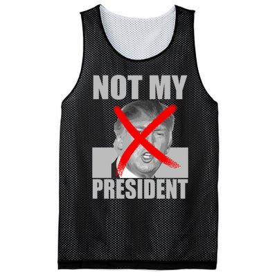 Not My President Red X Spray Paint Antitrump Mesh Reversible Basketball Jersey Tank