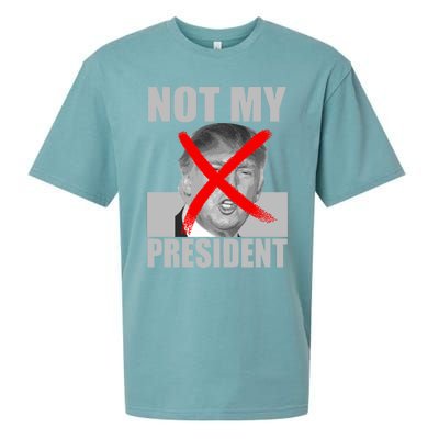 Not My President Red X Spray Paint Antitrump Sueded Cloud Jersey T-Shirt