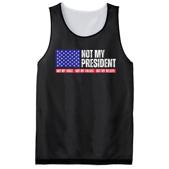 Not My President Not My Voice Not My Values Not My Beliefs Mesh Reversible Basketball Jersey Tank