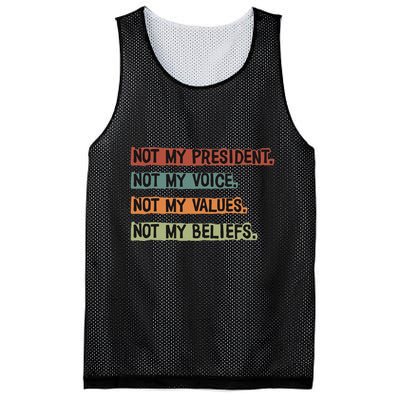 Not My President Not My Voice Not My Value Not My Beliefs Mesh Reversible Basketball Jersey Tank