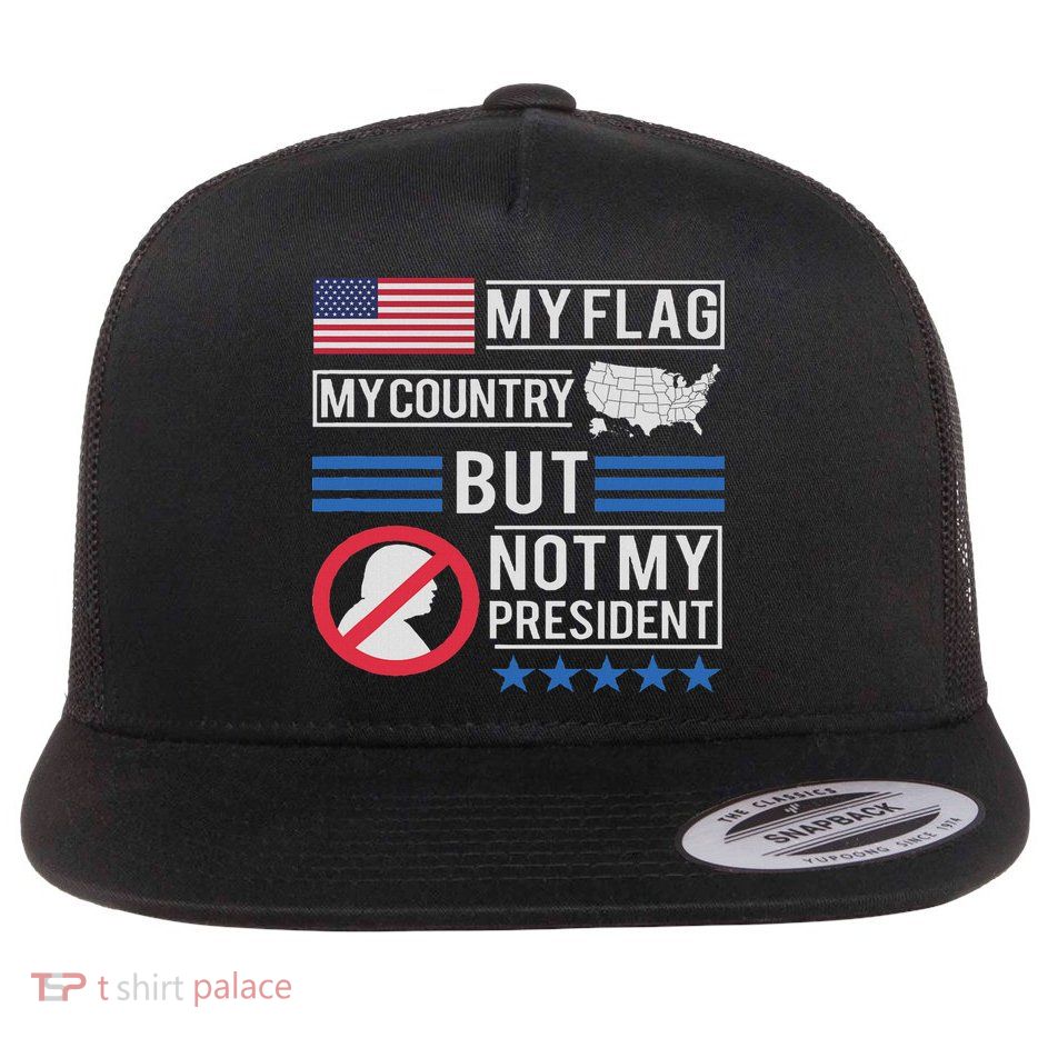 Not My President Impeach Trump Anti Trump Impeach 45 Flat Bill Trucker Hat