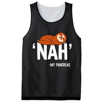 Nah My Pancreas Cute Sloth Type 1 T1D Diabetes Funny Gift Mesh Reversible Basketball Jersey Tank