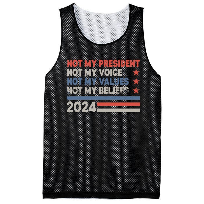 Not My President Not My Voice Not My Value Not My Beliefs Mesh Reversible Basketball Jersey Tank