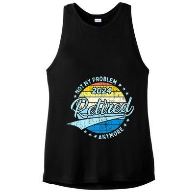 Not My Problem Anymore Retirement Ladies PosiCharge Tri-Blend Wicking Tank
