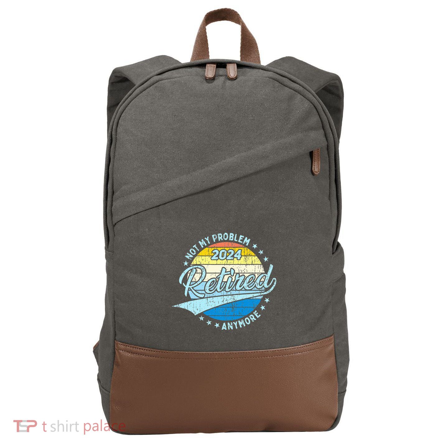 Not My Problem Anymore Retirement Cotton Canvas Backpack