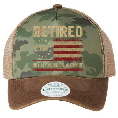 Not My Problem Anymore US Flag Funny Retired Retirement  Legacy Tie Dye Trucker Hat