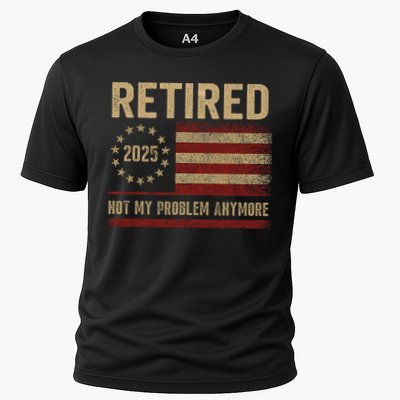 Not My Problem Anymore US Flag Funny Retired Retirement  Performance Shirt
