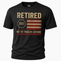 Not My Problem Anymore US Flag Funny Retired Retirement  Performance Shirt