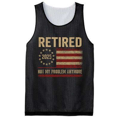 Not My Problem Anymore US Flag Funny Retired Retirement  Mesh Reversible Basketball Jersey Tank