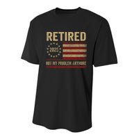 Not My Problem Anymore US Flag Funny Retired Retirement  Youth Performance Sprint T-Shirt