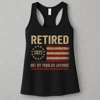 Not My Problem Anymore US Flag Funny Retired Retirement  Womens Tank Top