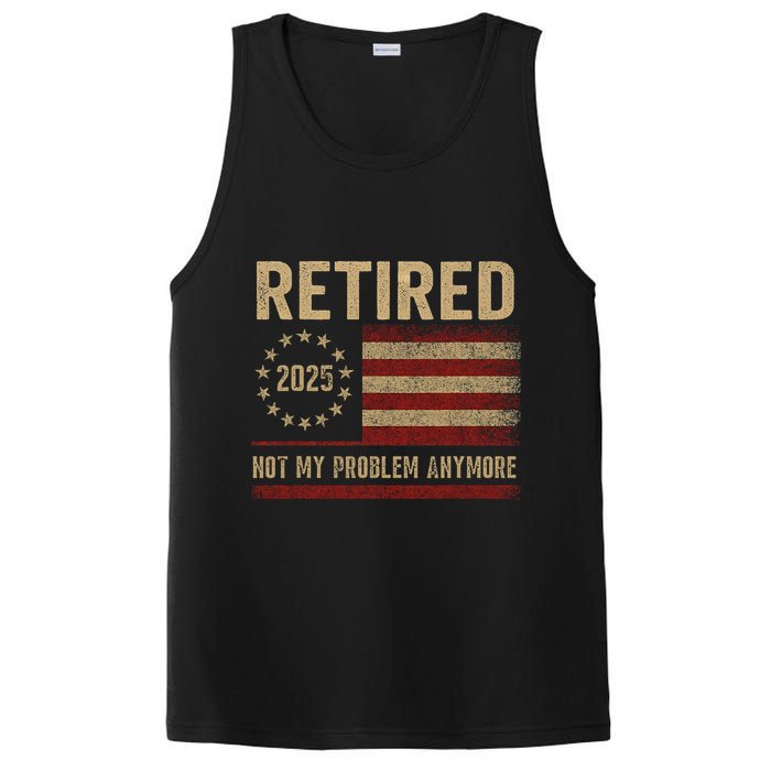 Not My Problem Anymore US Flag Funny Retired Retirement  PosiCharge Competitor Tank