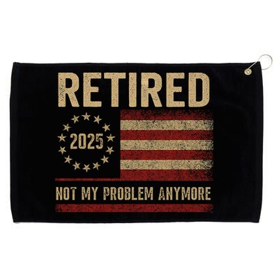 Not My Problem Anymore US Flag Funny Retired Retirement  Grommeted Golf Towel