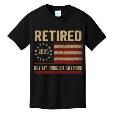 Not My Problem Anymore US Flag Funny Retired Retirement  Kids T-Shirt