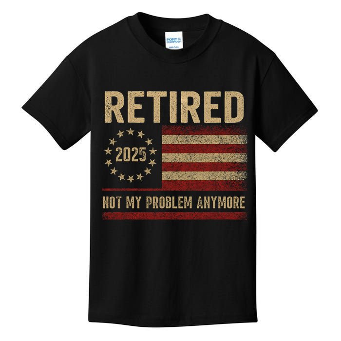 Not My Problem Anymore US Flag Funny Retired Retirement  Kids T-Shirt