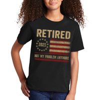Not My Problem Anymore US Flag Funny Retired Retirement  Kids T-Shirt