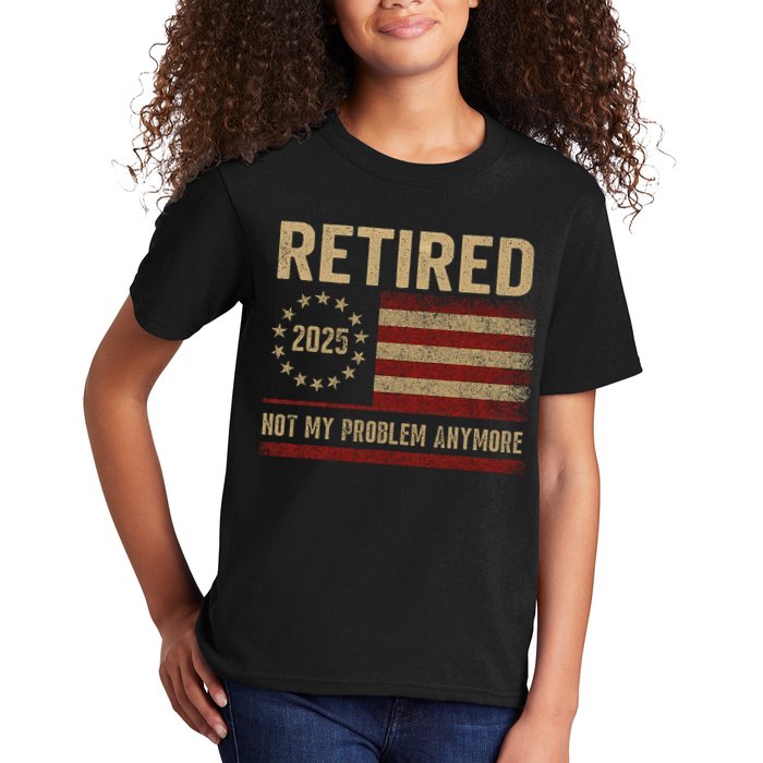 Not My Problem Anymore US Flag Funny Retired Retirement  Kids T-Shirt