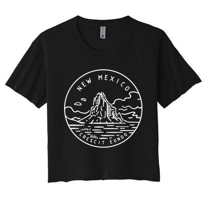 New Mexico Retro Classic Mountain Art Nm Women's Crop Top Tee