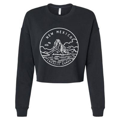 New Mexico Retro Classic Mountain Art Nm Cropped Pullover Crew
