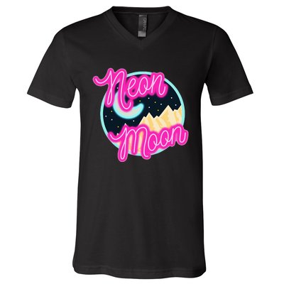 Neon Moon Retro Western 80s 90s Country V-Neck T-Shirt