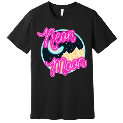 Neon Moon Retro Western 80s 90s Country Premium T-Shirt