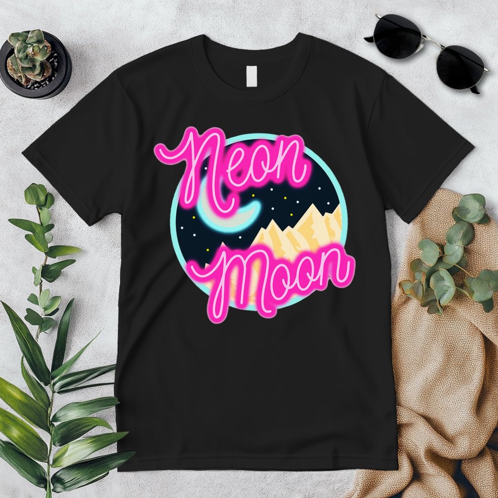 Neon Moon Retro Western 80s 90s Country Premium T-Shirt
