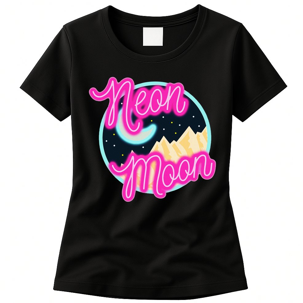 Neon Moon Retro Western 80s 90s Country Womens T-Shirt
