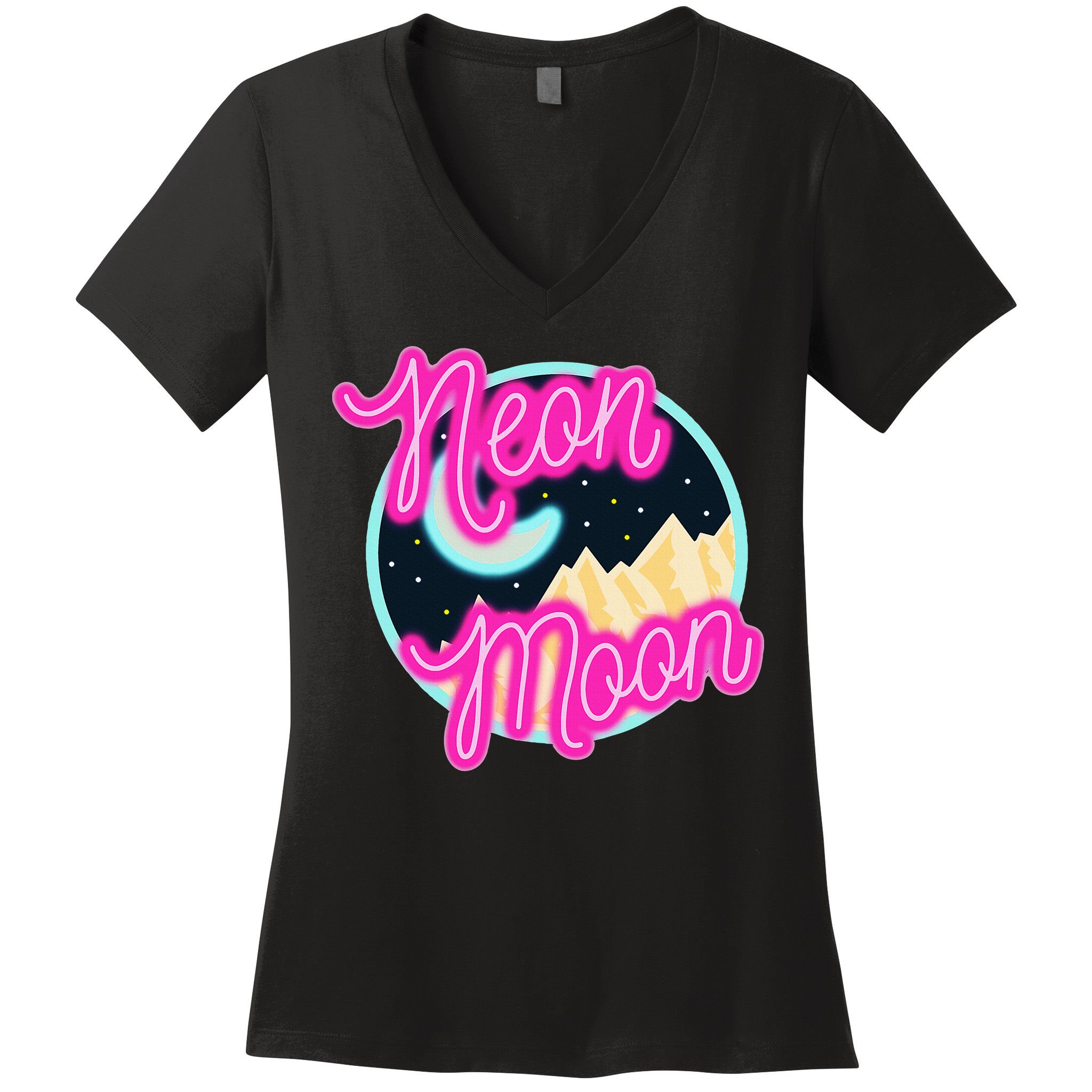 Neon Moon Retro Western 80s 90s Country Women's V-Neck T-Shirt