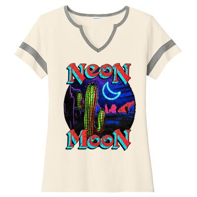 Neon Moon Retro Western Ladies Halftime Notch Neck Tee