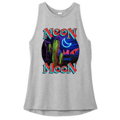 Neon Moon Retro Western Ladies PosiCharge Tri-Blend Wicking Tank