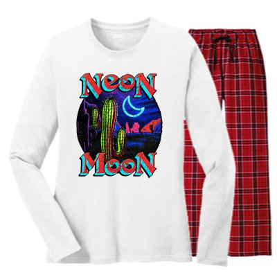 Neon Moon Retro Western Women's Long Sleeve Flannel Pajama Set 