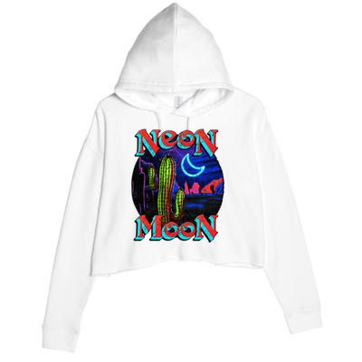 Neon Moon Retro Western Crop Fleece Hoodie