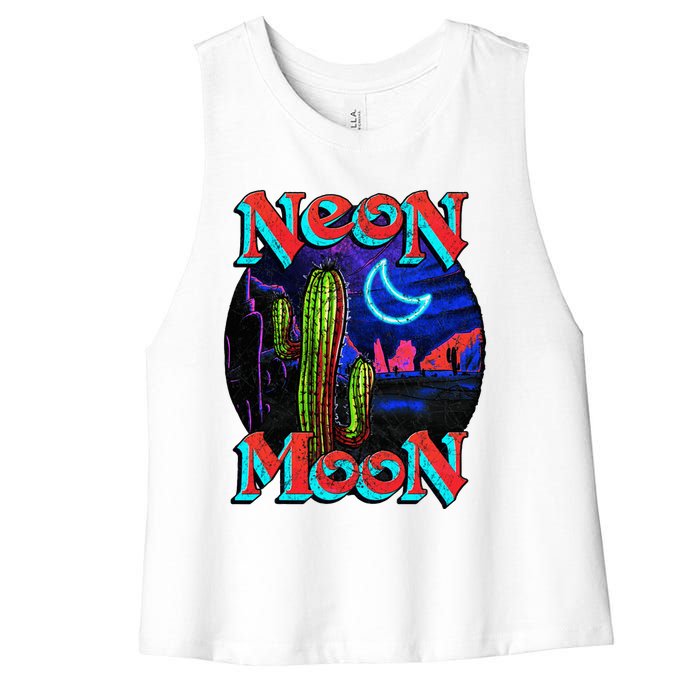 Neon Moon Retro Western Women's Racerback Cropped Tank