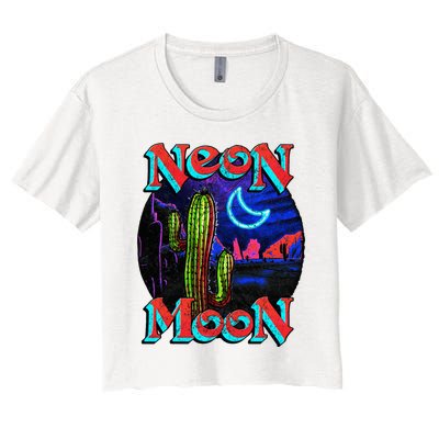 Neon Moon Retro Western Women's Crop Top Tee