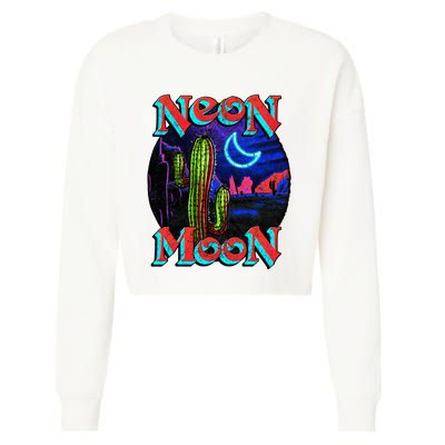 Neon Moon Retro Western Cropped Pullover Crew