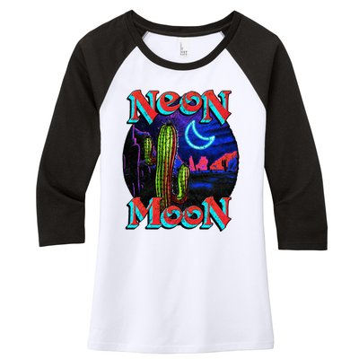 Neon Moon Retro Western Women's Tri-Blend 3/4-Sleeve Raglan Shirt