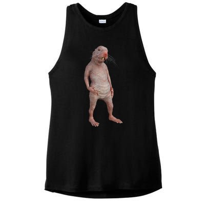 Naked Mole Rat Zookeeper Safari Animal Lover Mole Rat Ladies PosiCharge Tri-Blend Wicking Tank