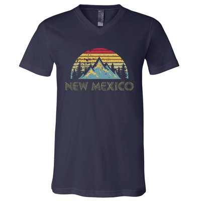 New Mexico Retro Vintage Mountains Nature Hiking Sh V-Neck T-Shirt