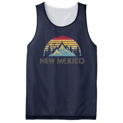 New Mexico Retro Vintage Mountains Nature Hiking Sh Mesh Reversible Basketball Jersey Tank