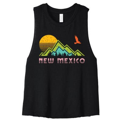 New Mexico Retro Vintage Throwback And Gift Women's Racerback Cropped Tank