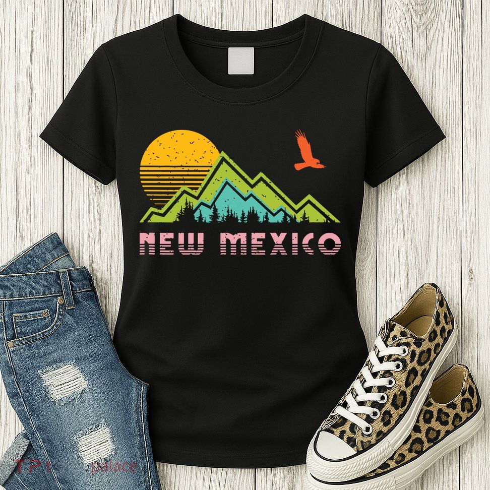 New Mexico Retro Vintage Throwback And Gift Womens T-Shirt