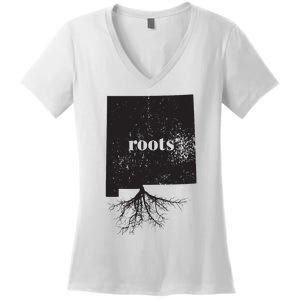 New Mexico Roots State Map Home Love Pride Gift Women's V-Neck T-Shirt