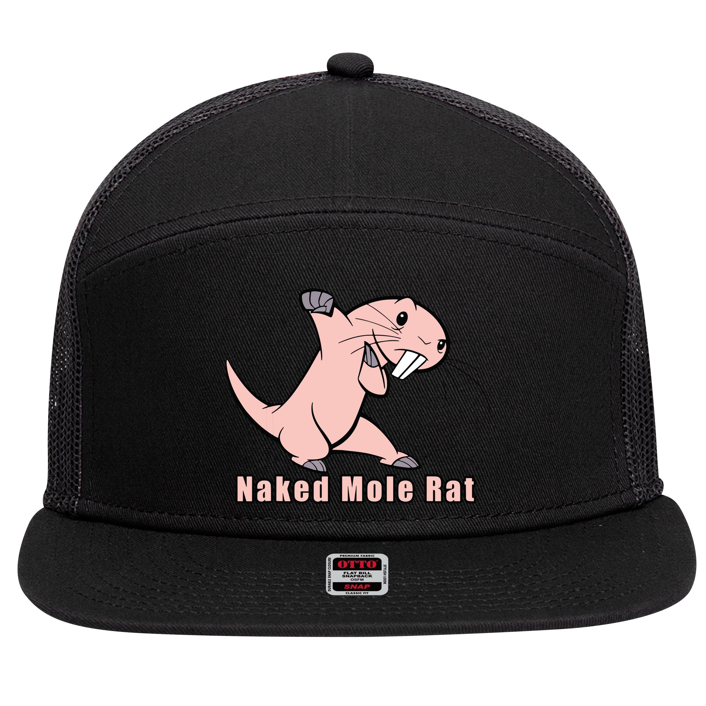 Naked Mole Rat With Life 7 Panel Mesh Trucker Snapback Hat