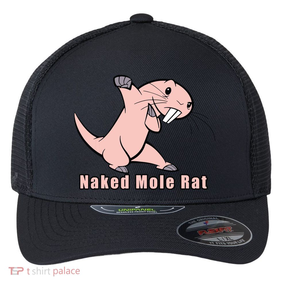 Naked Mole Rat With Life Flexfit Unipanel Trucker Cap