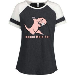 Naked Mole Rat With Life Enza Ladies Jersey Colorblock Tee