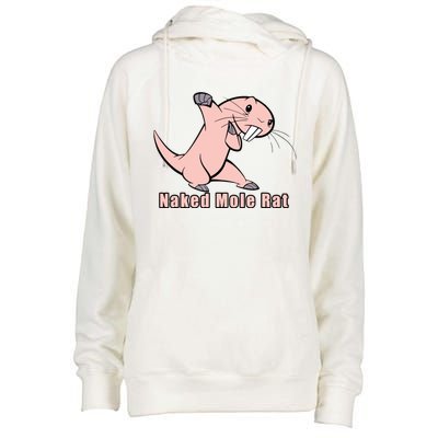 Naked Mole Rat With Life Womens Funnel Neck Pullover Hood