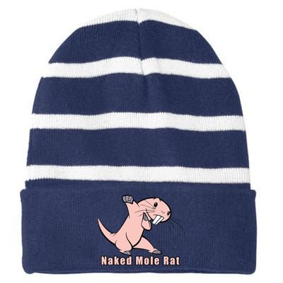 Naked Mole Rat With Life Striped Beanie with Solid Band