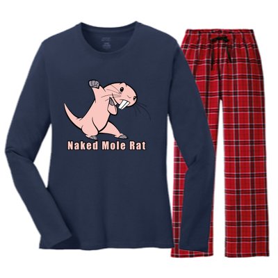 Naked Mole Rat With Life Women's Long Sleeve Flannel Pajama Set 