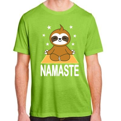 Namaste Meditating Sloth Yoga Namaste Gift Adult ChromaSoft Performance T-Shirt